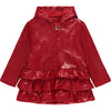 AW23 ADee TRINITY Red Frill Hooded Jacket / Rain Coat