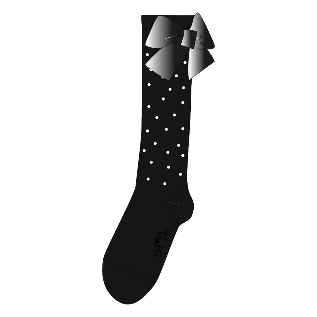 AW23 ADee PENNY Black Bow Sparkle Socks