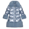 ADee SARAH Iced Blue Faux Fur Trim Jacket