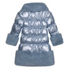 ADee SARAH Iced Blue Faux Fur Trim Jacket