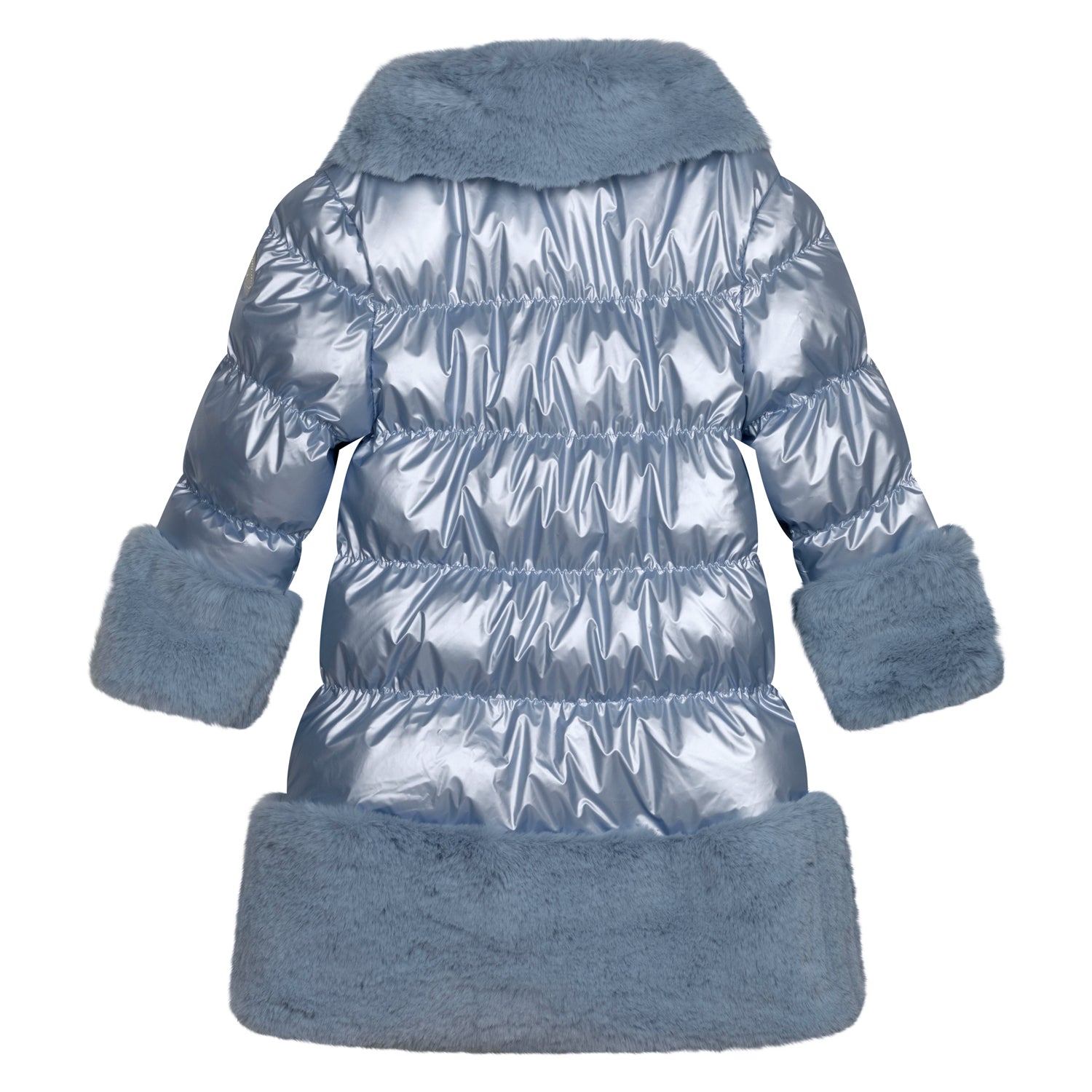 ADee SARAH Iced Blue Faux Fur Trim Jacket