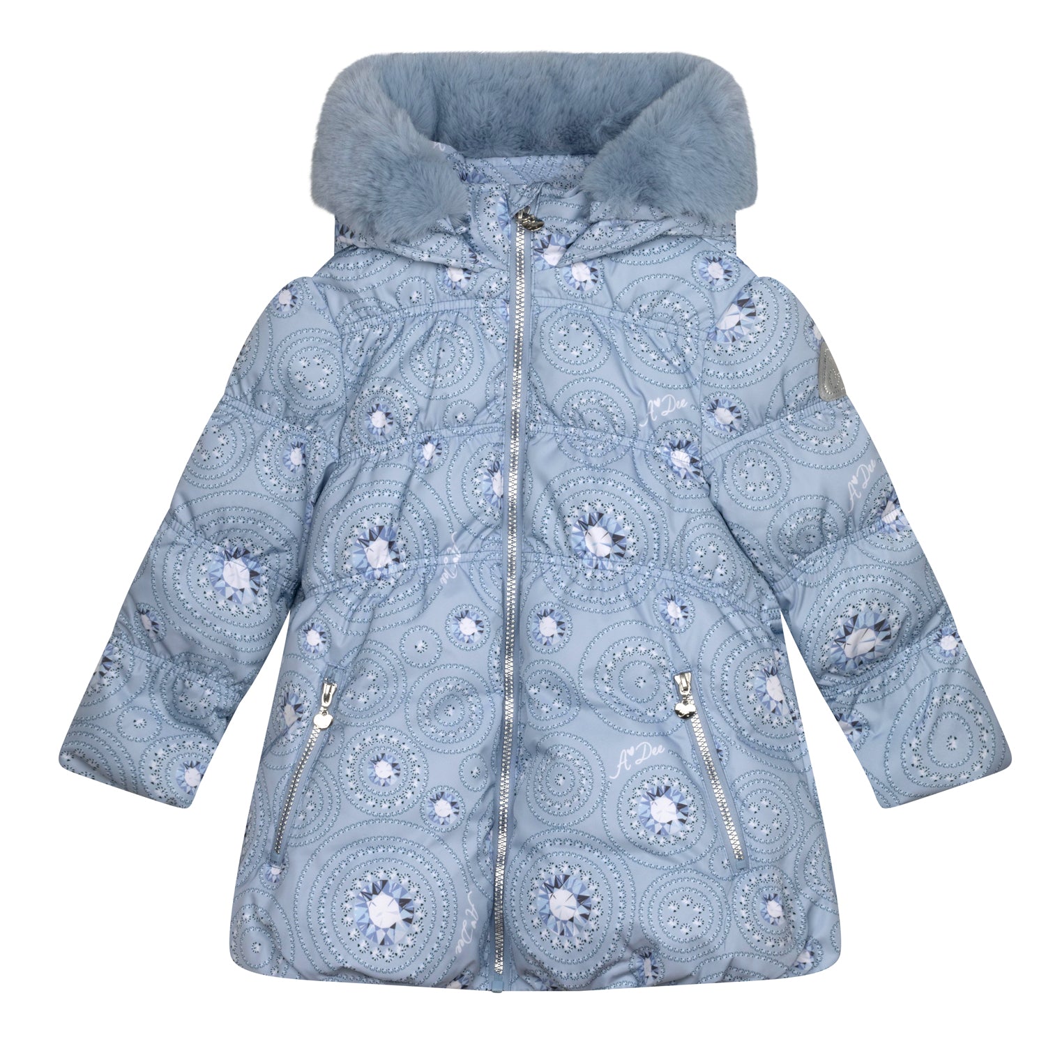 ADee POLLY Iced Blue Diamond Print Jacket