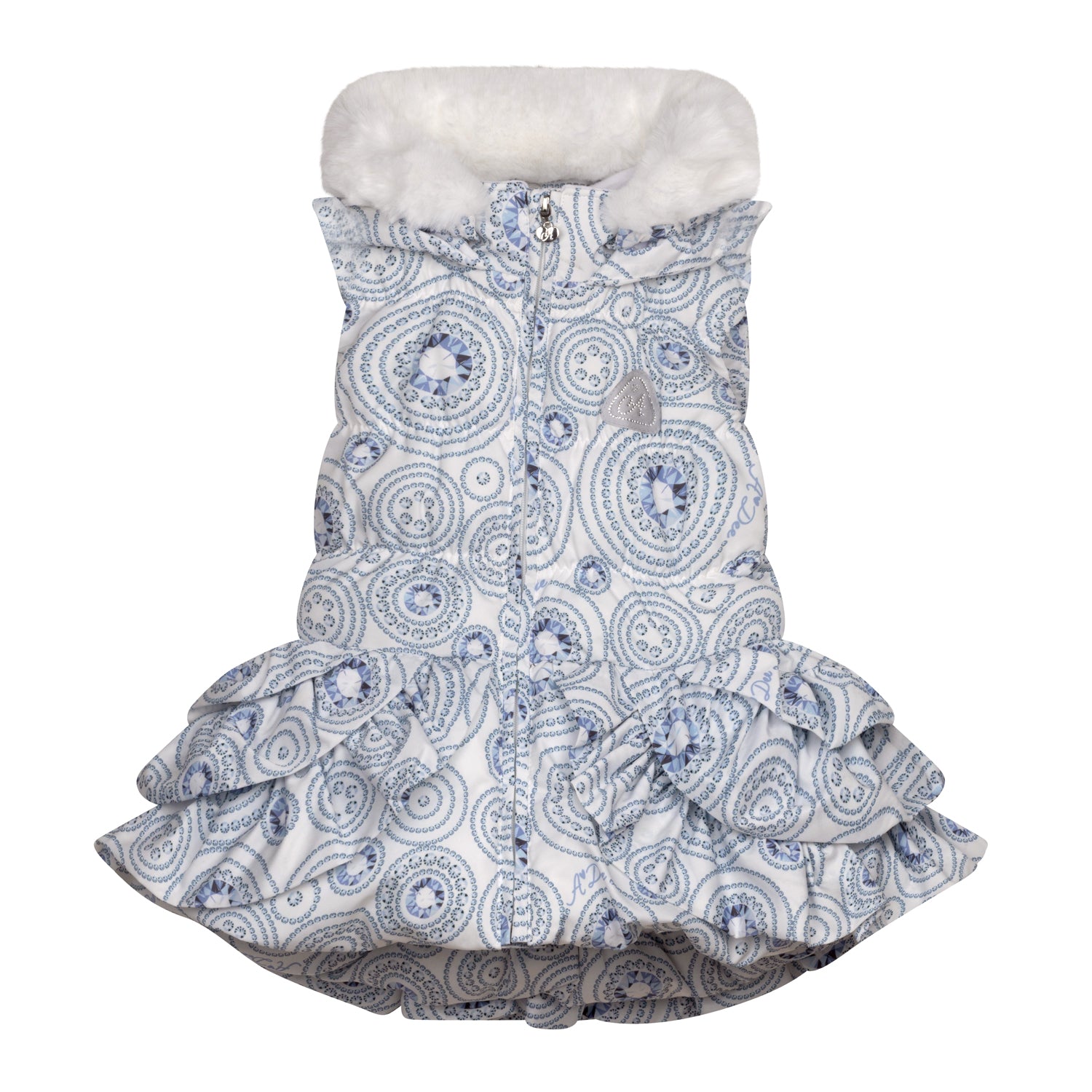 ADee PENNY Snow White Diamond Print Gilet