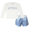 ADee PARIS Snow White Diamond Print Short Set