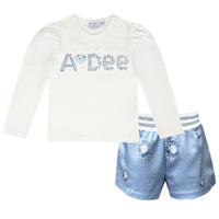 ADee PARIS Snow White Diamond Print Short Set