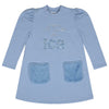 ADee POPPY Iced Blue Faux Fur Pockets Dress