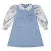 ADee PRYA Iced Blue Satin Printed Dress