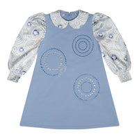 ADee PRYA Iced Blue Satin Printed Dress