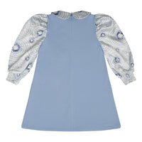 ADee PRYA Iced Blue Satin Printed Dress