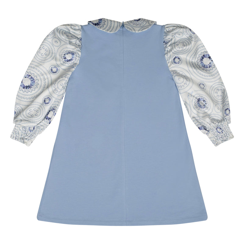 ADee PRYA Iced Blue Satin Printed Dress