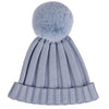 ADee PAOLA Iced Blue Knitted Lurex Pom Pom Hat