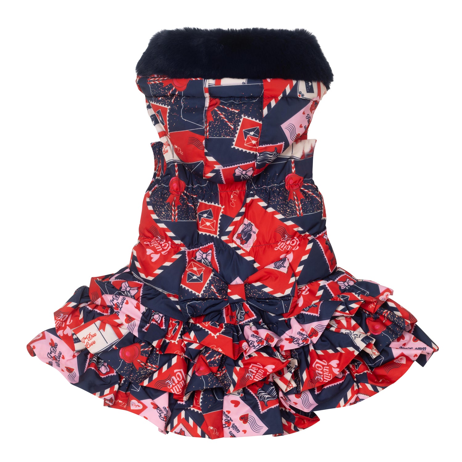 ADee RIRI Navy Blue Envelope Print Gilet