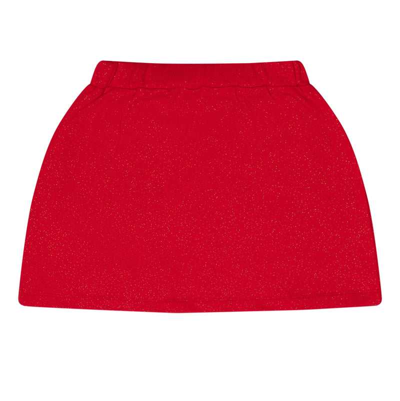 ADee REBECCA Red Glittery Sweat Skirt Set