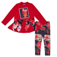 ADee REESE Red Stamp Legging Set
