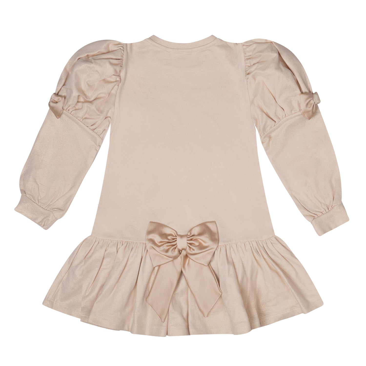 ADee RAVEN Light Gold Logo & Bows Dress