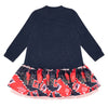 ADee RUTH Navy Blue Red & Pink Envelopes Stamp Dress