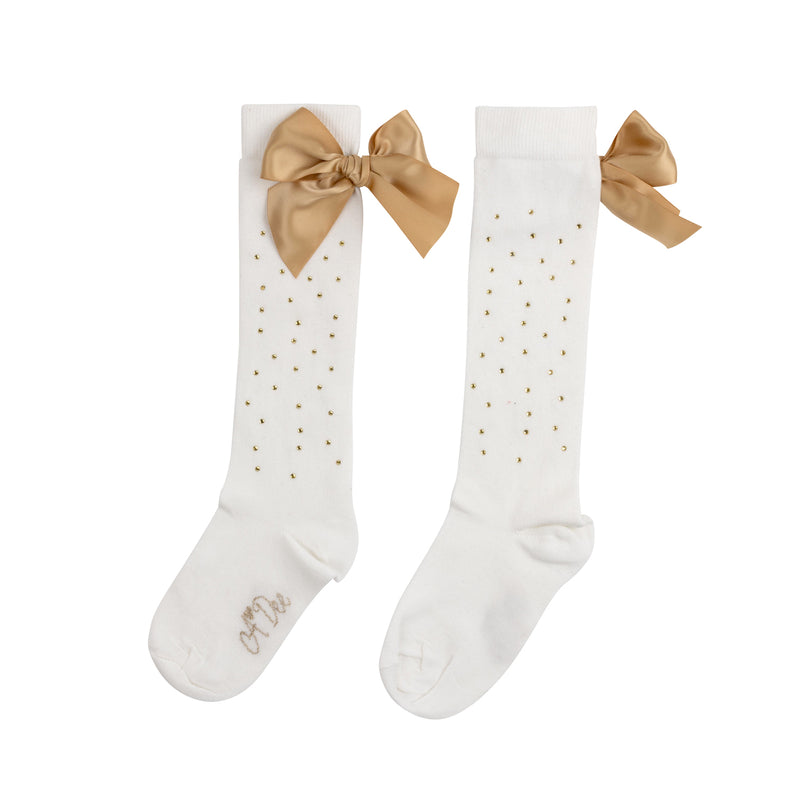 AW24 ADee RAE Snow White Diamanté Knee High Socks