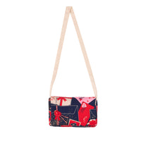 ADee ROSSLYN Navy Blue Envelope Print Bag