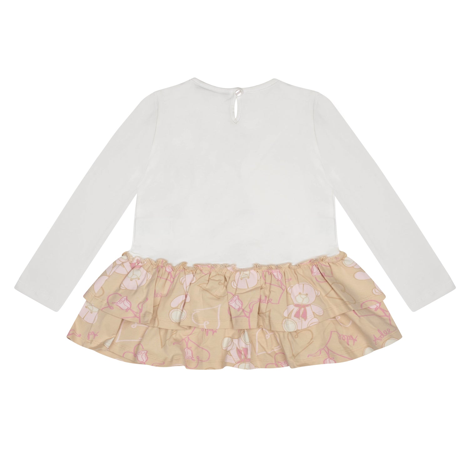 ADee SUMMER Beige Teddy Print Bow Legging Set
