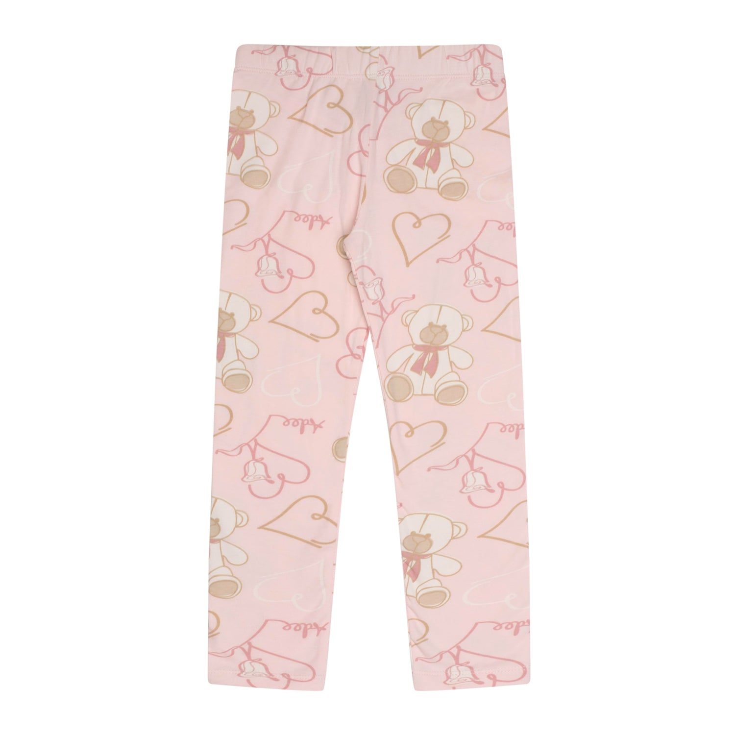 ADee SUMMER Baby Pink Teddy Print Bow Legging Set