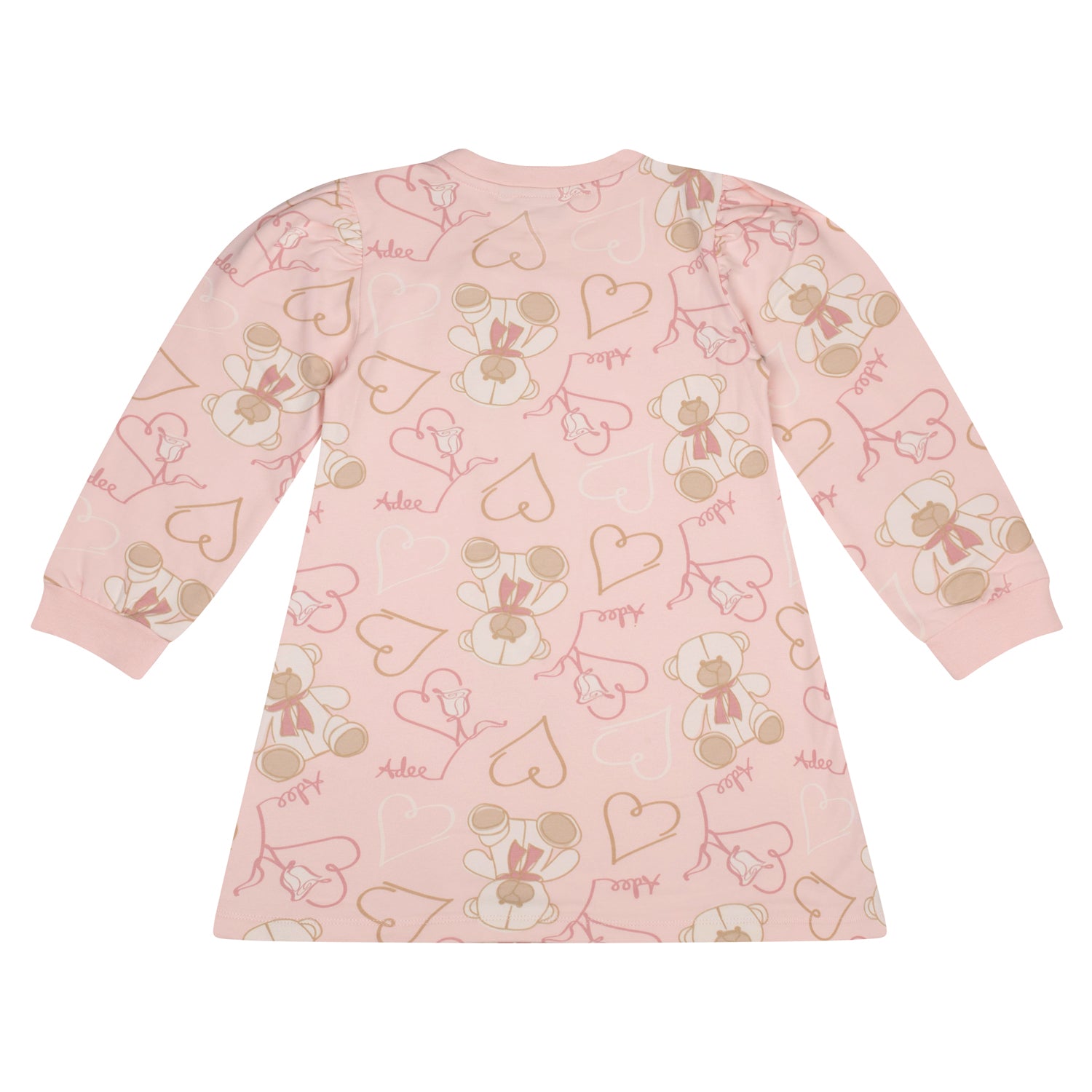 ADee SAGE Baby Pink Teddy Print Sweat Dress