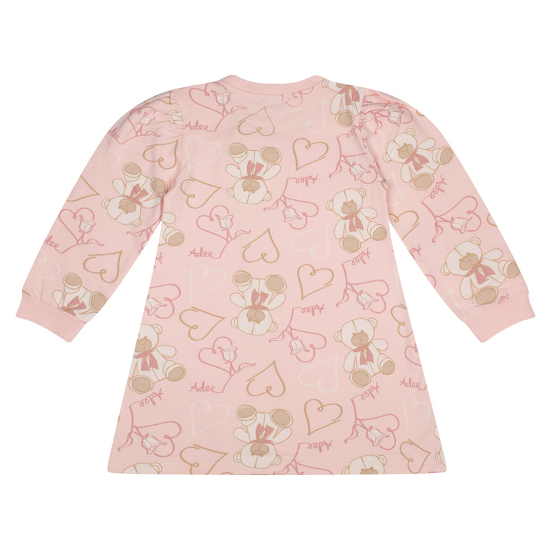 ADee SAGE Baby Pink Teddy Print Sweat Dress