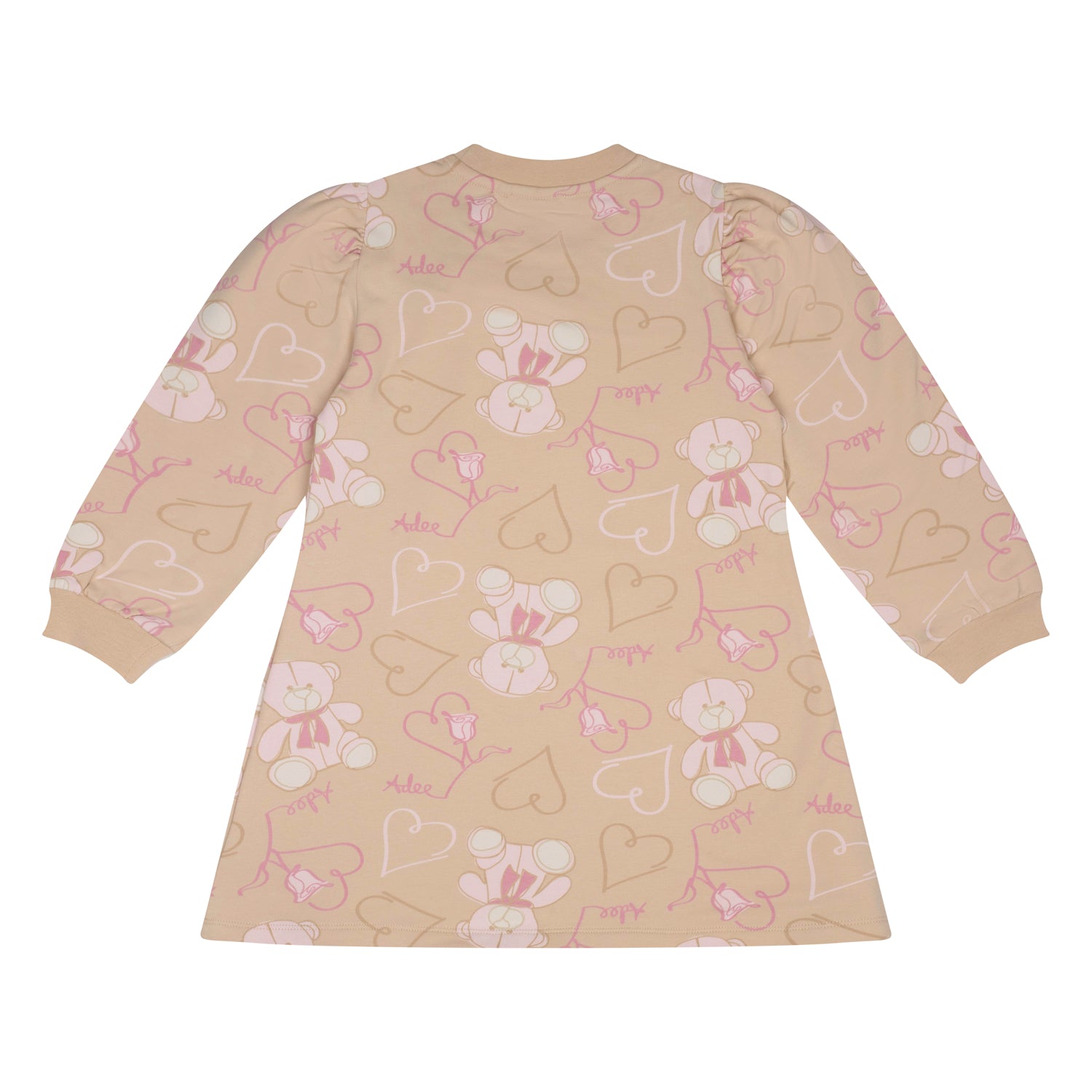 ADee SAGE Beige Teddy Print Sweat Dress
