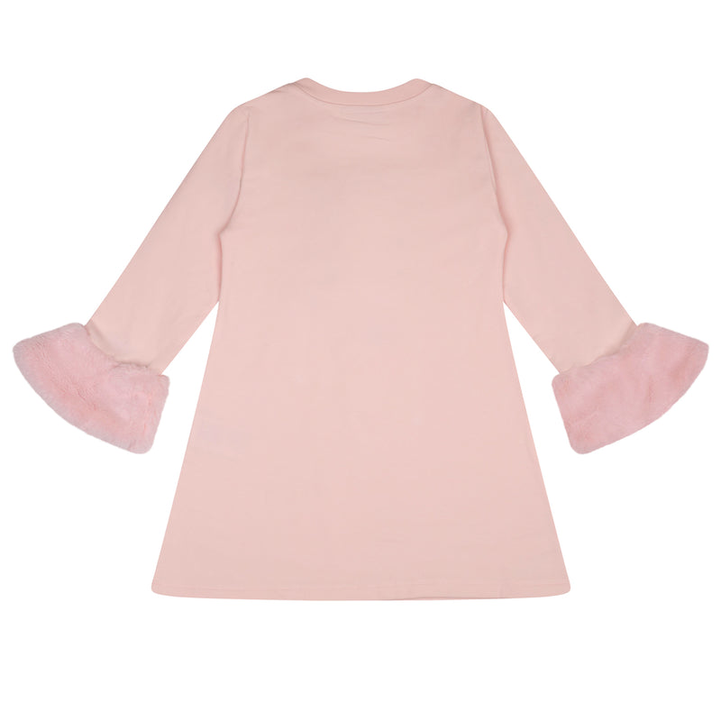ADee SHAKIRA Baby Pink Faux Fur Teddy Dress
