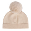 ADee SABRINA Beige Knitted Pom Pom Teddy Hat