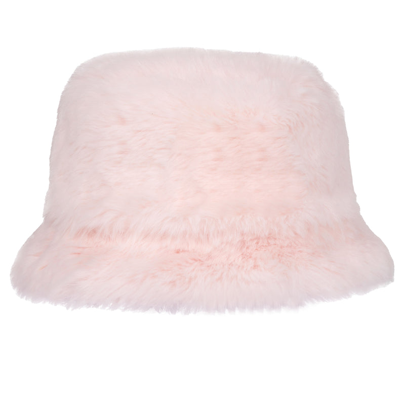 ADee SYLVIA Baby Pink Faux Fur Bucket Hat