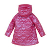 ADee TARA Hot Pink Metallic Embroidered Puffer Jacket