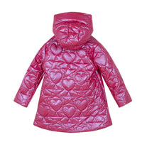 ADee TARA Hot Pink Metallic Embroidered Puffer Jacket