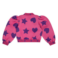 ADee TIA Hot Pink Hearts & Stars Print Bomber Jacket