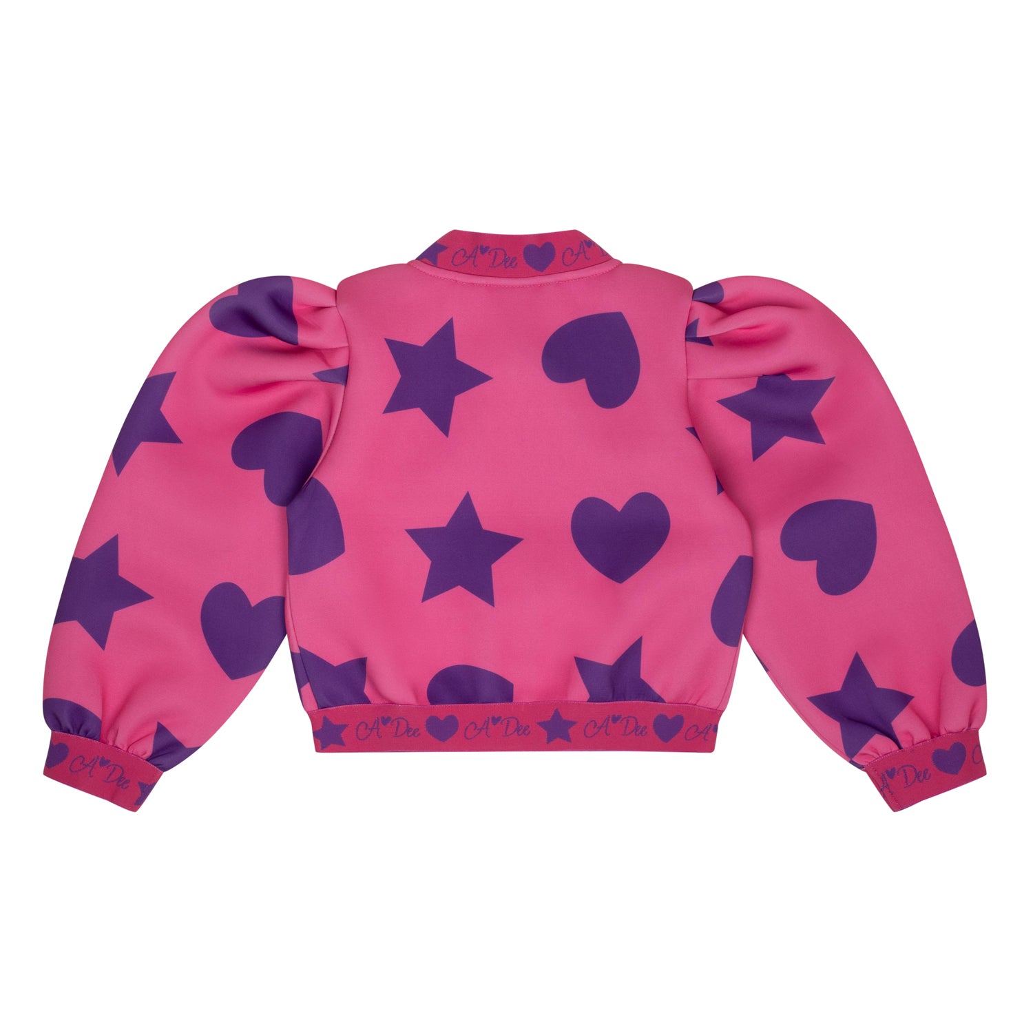 ADee TIA Hot Pink Hearts & Stars Print Bomber Jacket