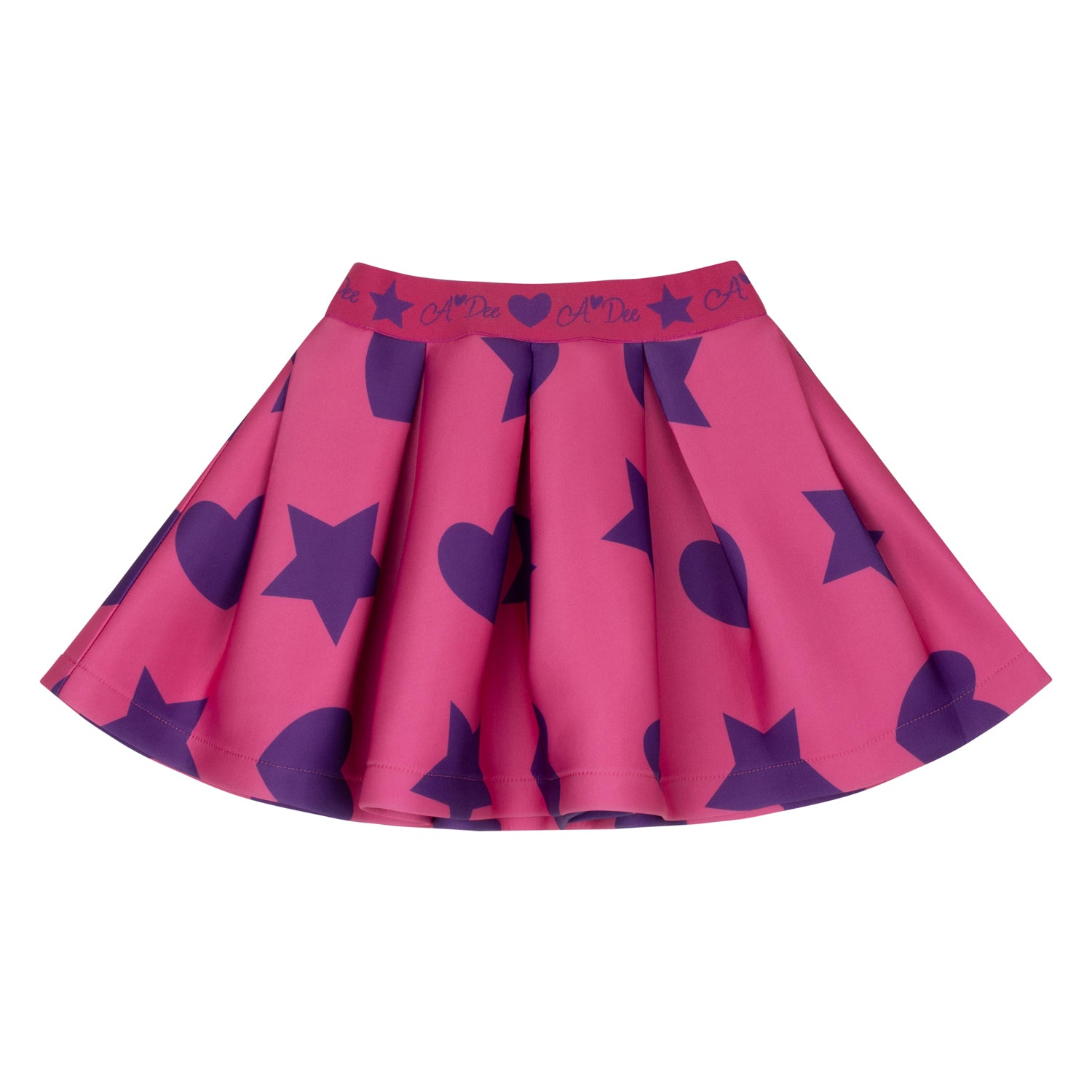 ADee TAYLOR Bold Purple Hearts & Stars Print Skirt Set