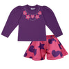 ADee TIFFANY Bold Purple Hearts & Stars Print Short Set