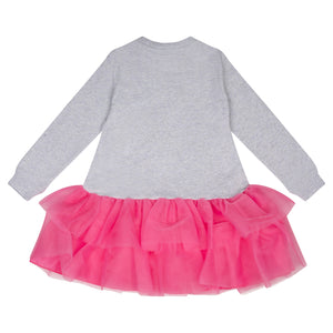 AW24 ADee THEA Light Grey & Pink Bow Logo Sweat Dress