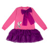 ADee THEA Hot Pink & Purple Bow Logo Sweat Dress