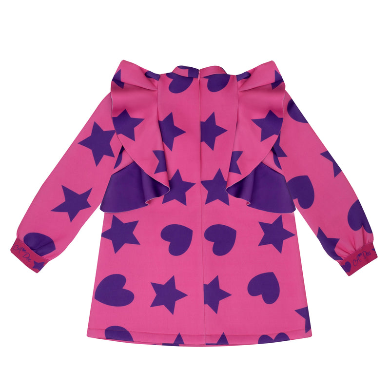 ADee TREASURE Hot Pink Hearts & Stars Print Frill Dress