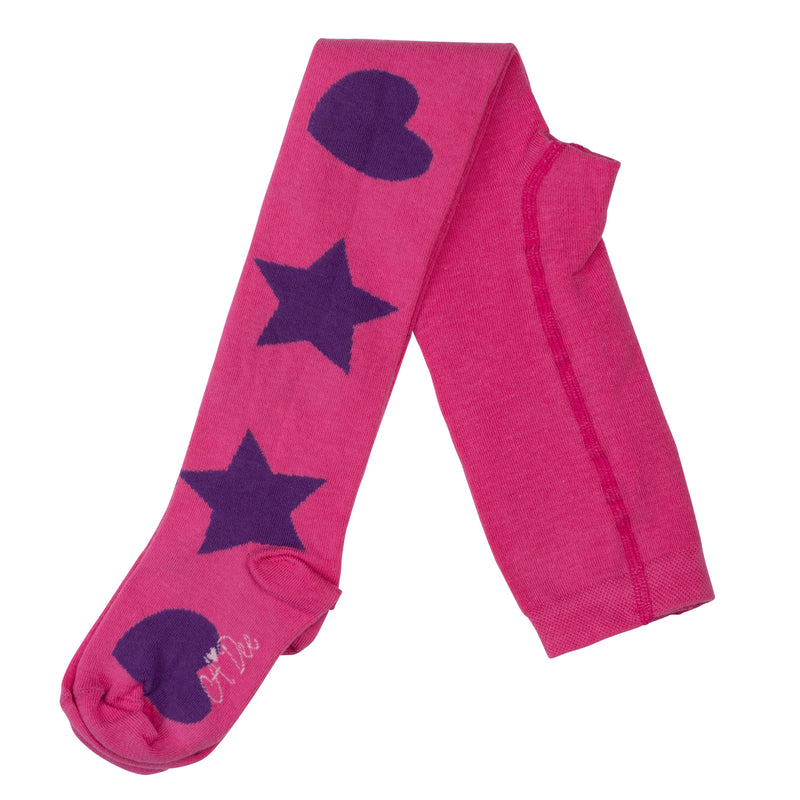 AW24 ADee TAMARA Hot Pink Hearts & Stars Print Tights