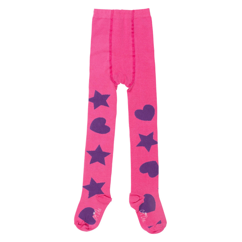 ADee TAMARA Hot Pink Hearts & Stars Print Tights