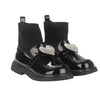 AW24 ADee MARY JANE Back To School Black Heart Sock Wellies