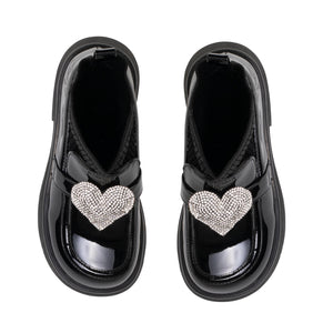 AW24 ADee MARY JANE Back To School Black Heart Sock Wellies