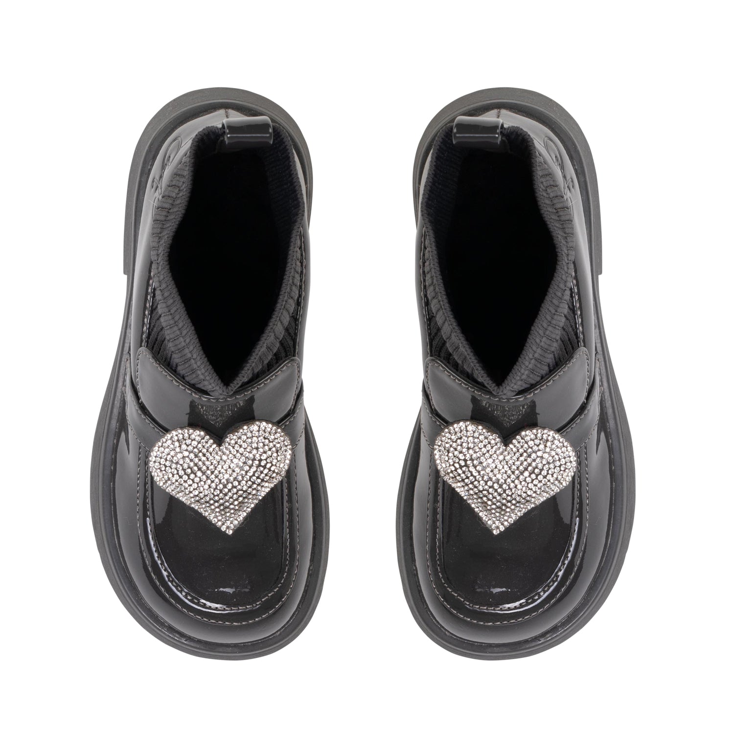 ADee MARY JANE Back To School Dark Grey Heart Sock Wellies