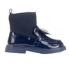 ADee MARY JANE Back To School Navy Blue Heart Sock Wellies
