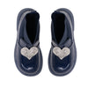 ADee MARY JANE Back To School Navy Blue Heart Sock Wellies
