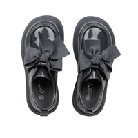 ADee MARY BOW Back To School Dark Grey Bow Shoes