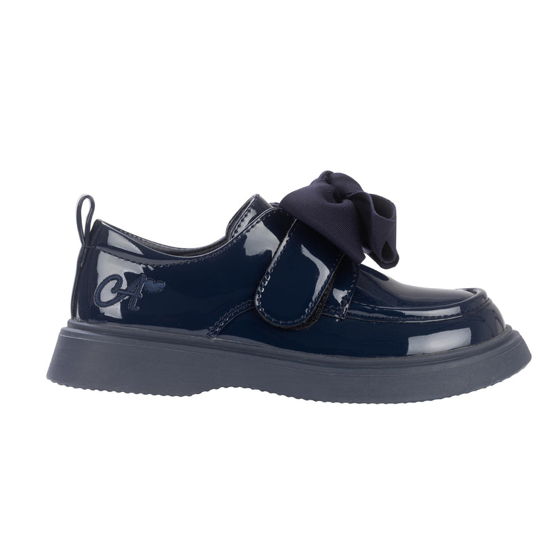 ADee MARY BOW Back To School Navy Blue Bow Shoes