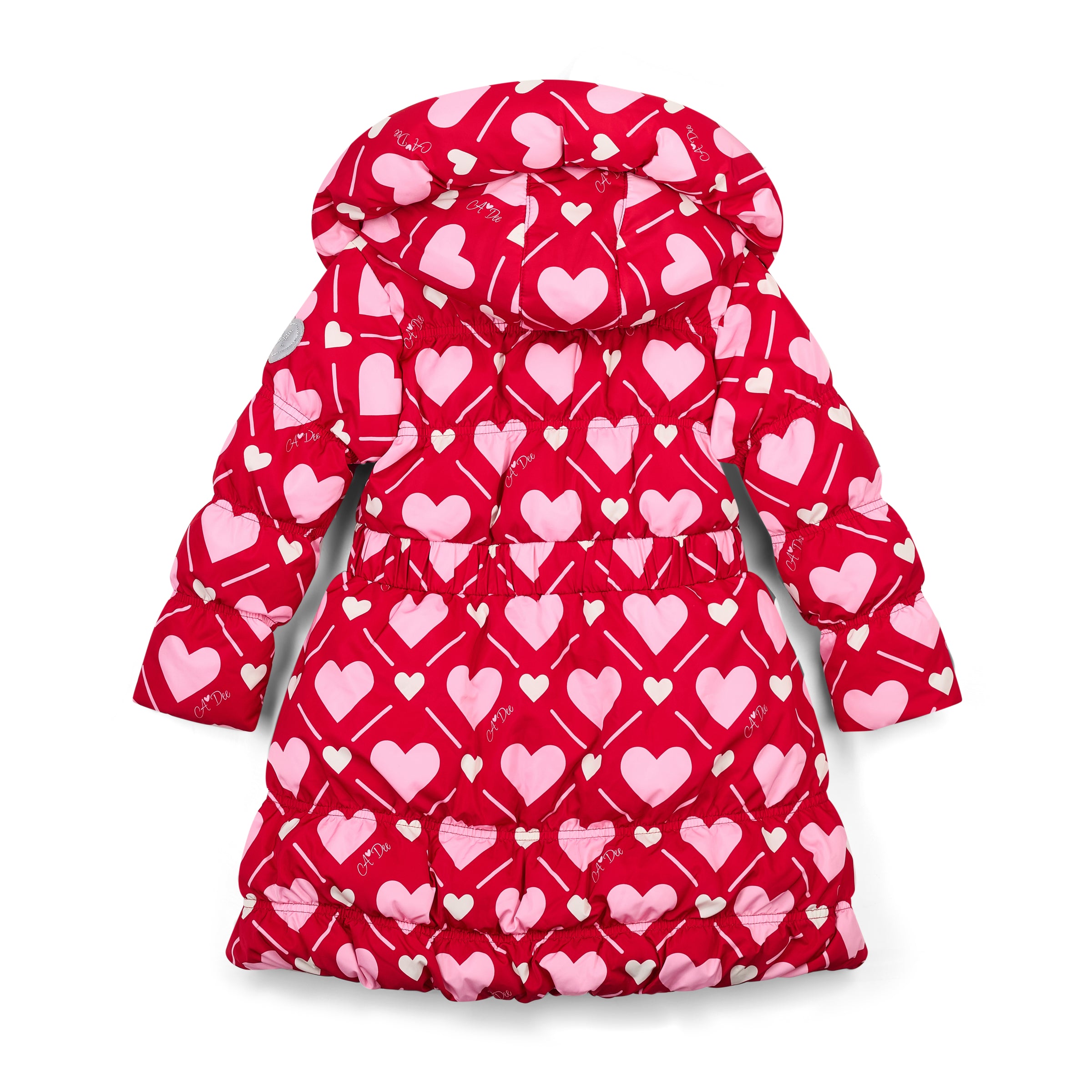 AW25 ADee LAUREN Red & Pink Heart Print Coat