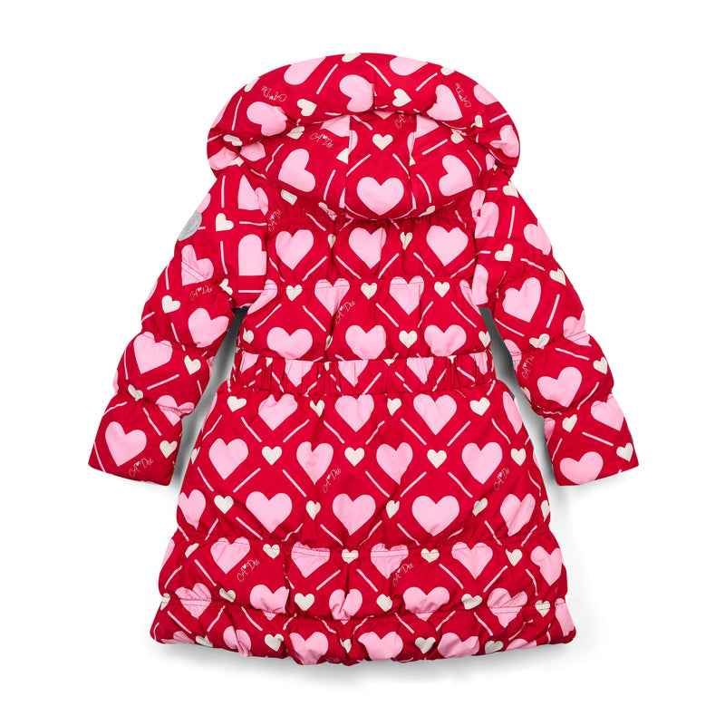 AW25 ADee LAUREN Red & Pink Heart Print Coat
